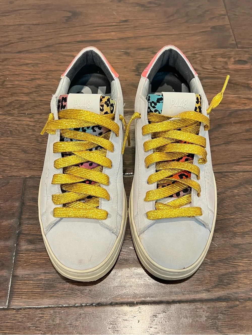 P448 You Can Surf Later Leopard/Neon Pink Women’s Sneakers